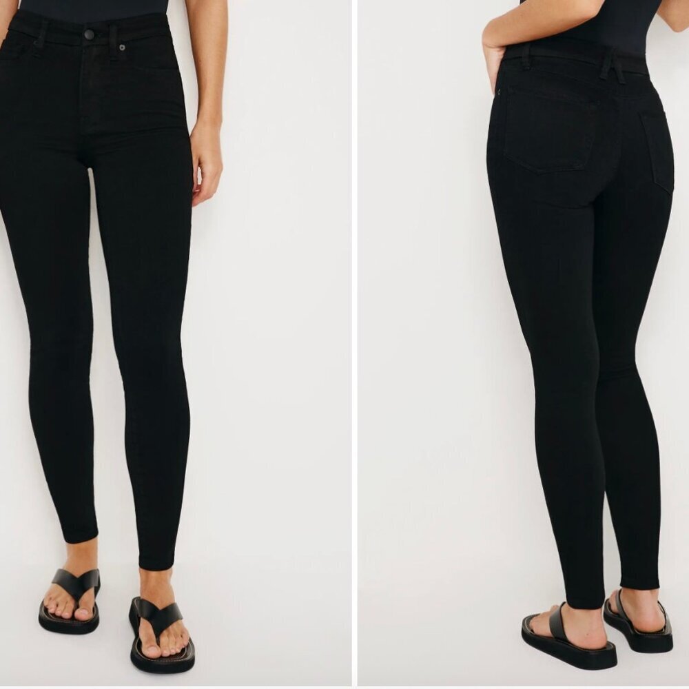 NWT Good American Jeans Good Waist Crop in Black Size 20